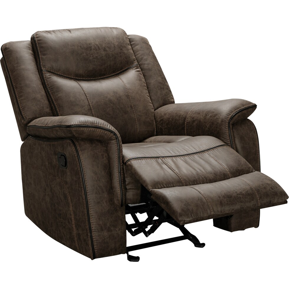 edison dark brown glider recliner   