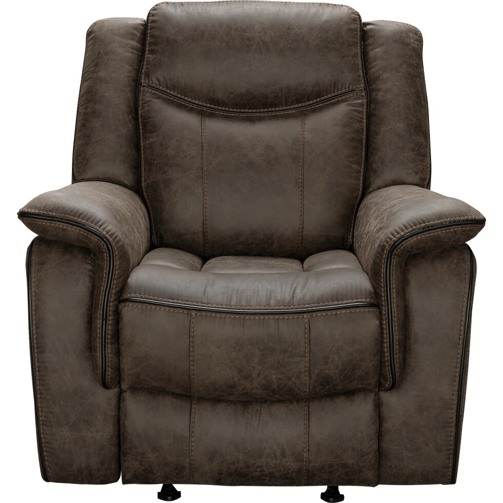 edison dark brown glider recliner   