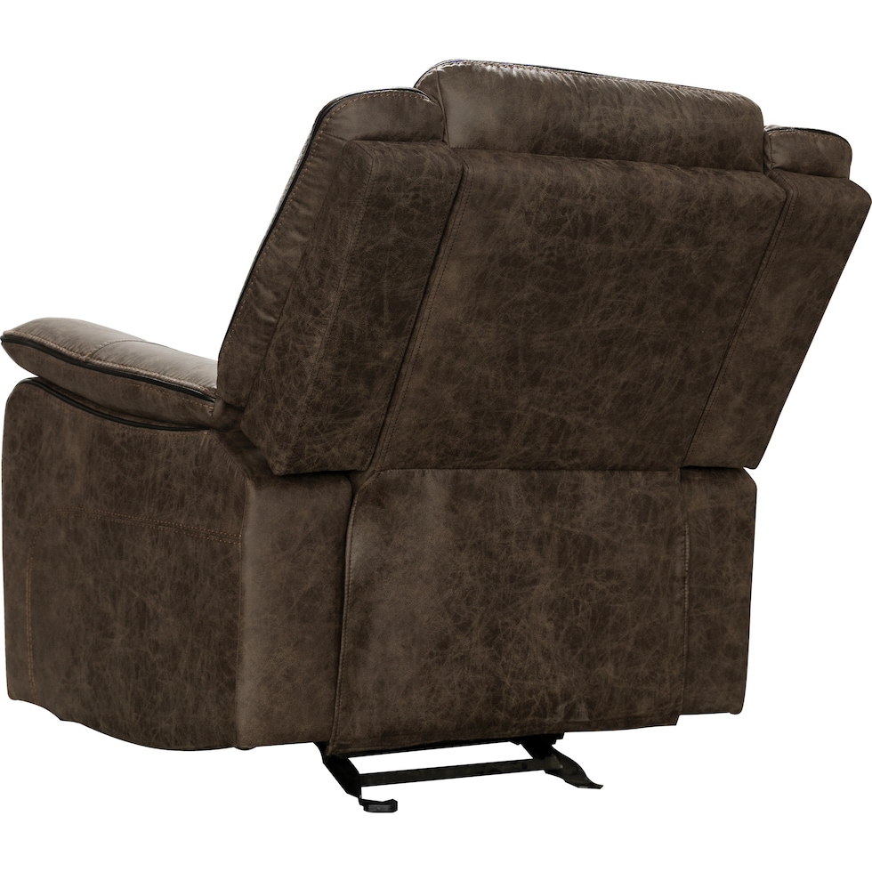 edison dark brown glider recliner   