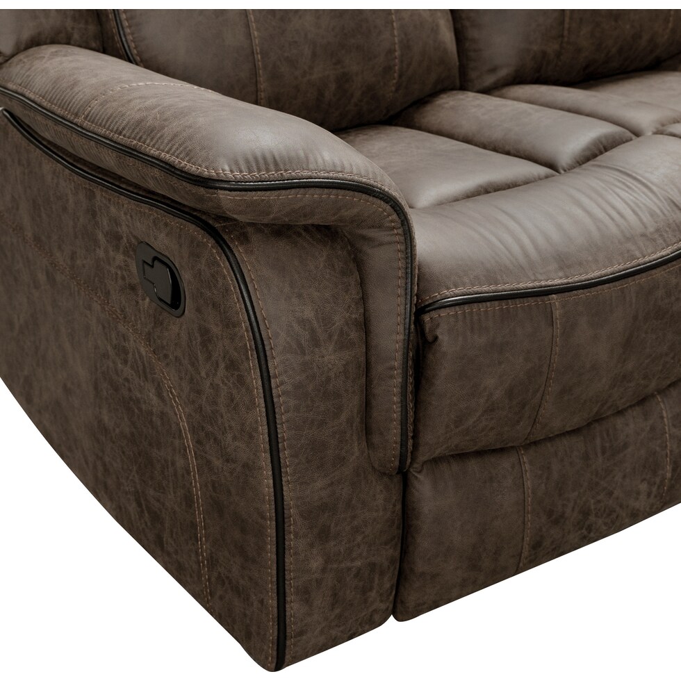 edison dark brown glider recliner   