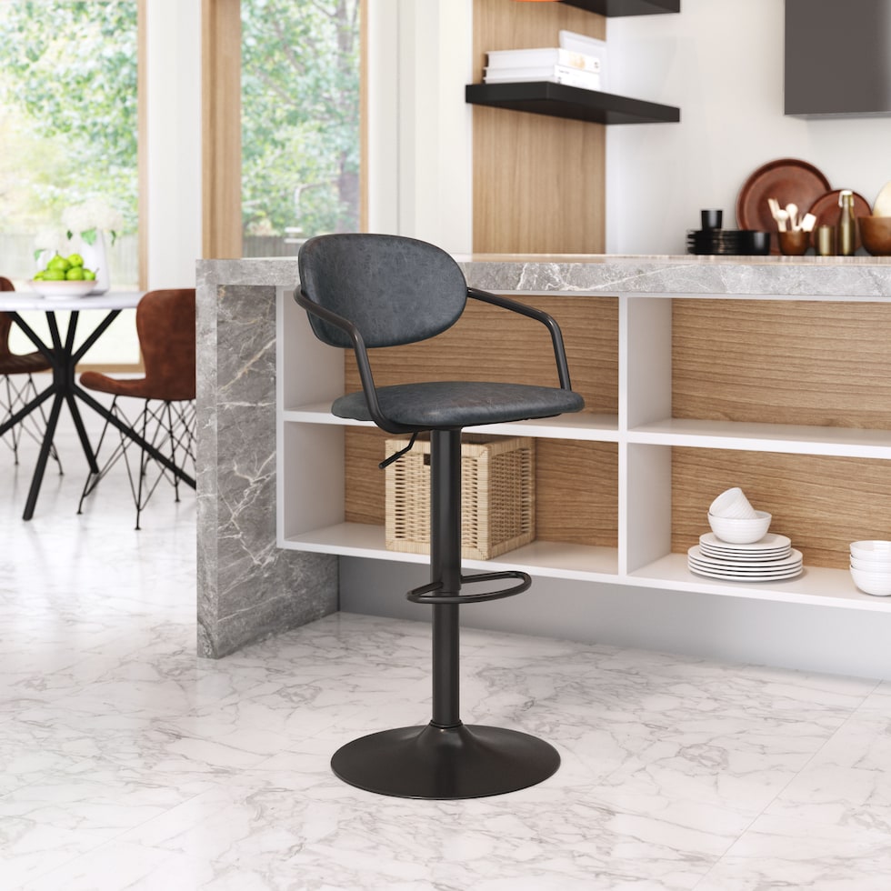 edith black bar stool   