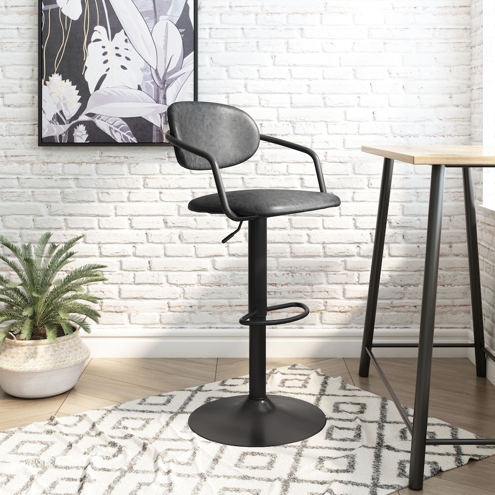 edith black bar stool   