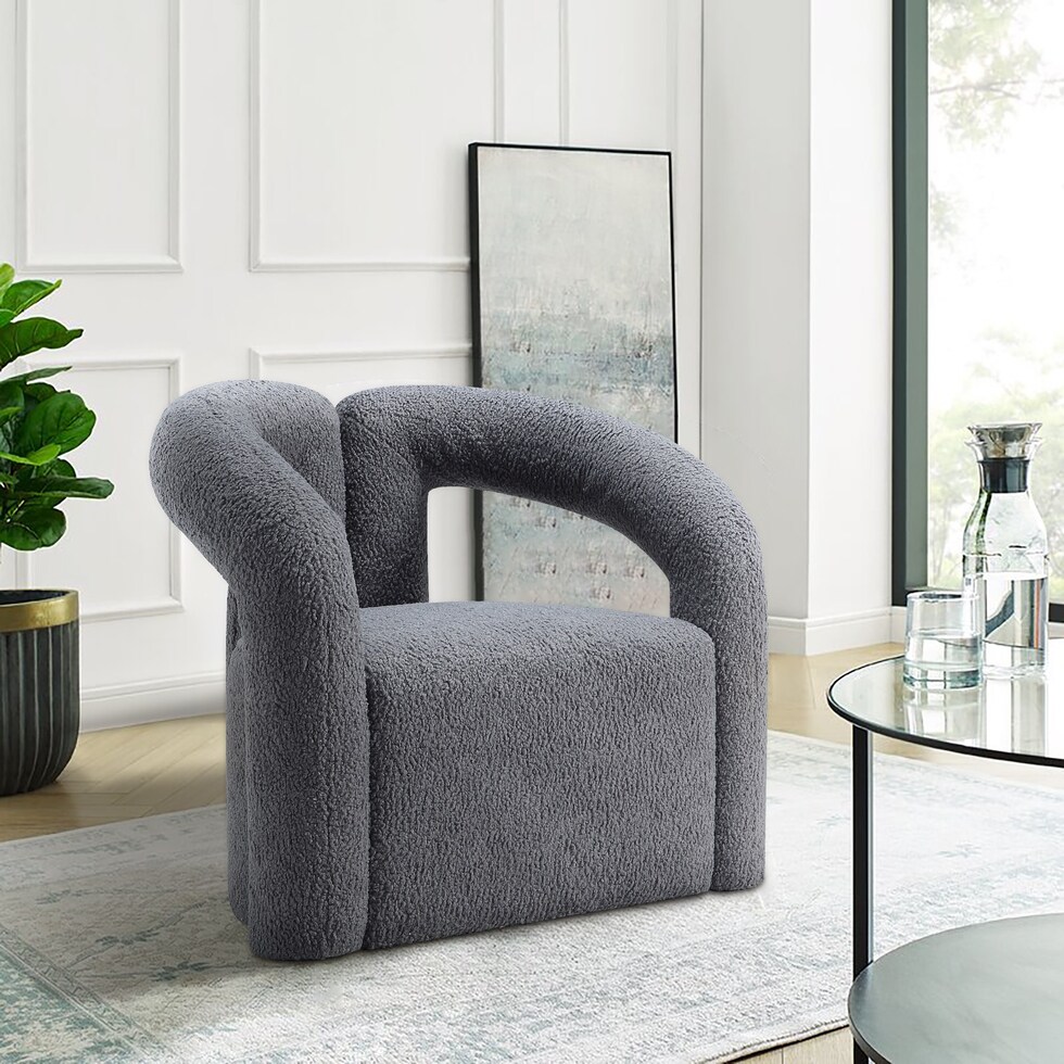 edmonda gray accent chair   