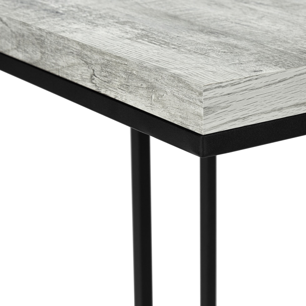 edmund gray black chairside table   