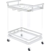 edward chrome clear bar cart   