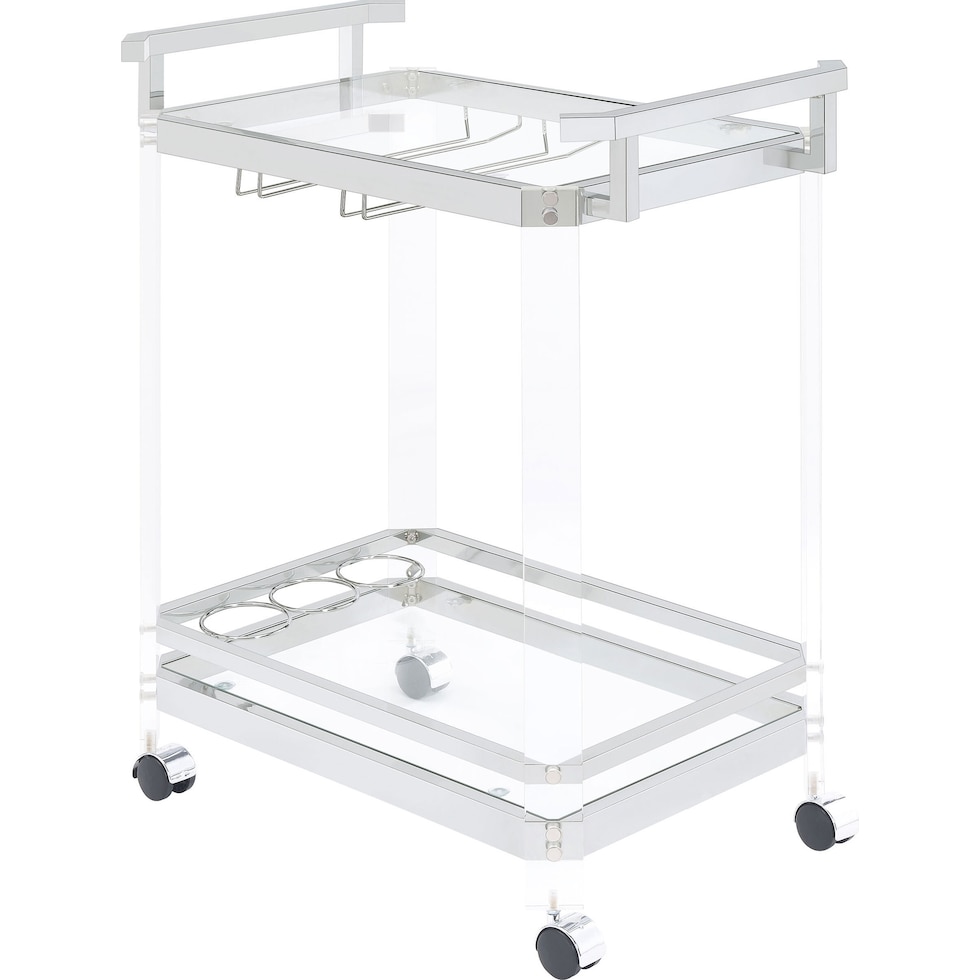edward chrome clear bar cart   