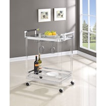 edward chrome clear bar cart   