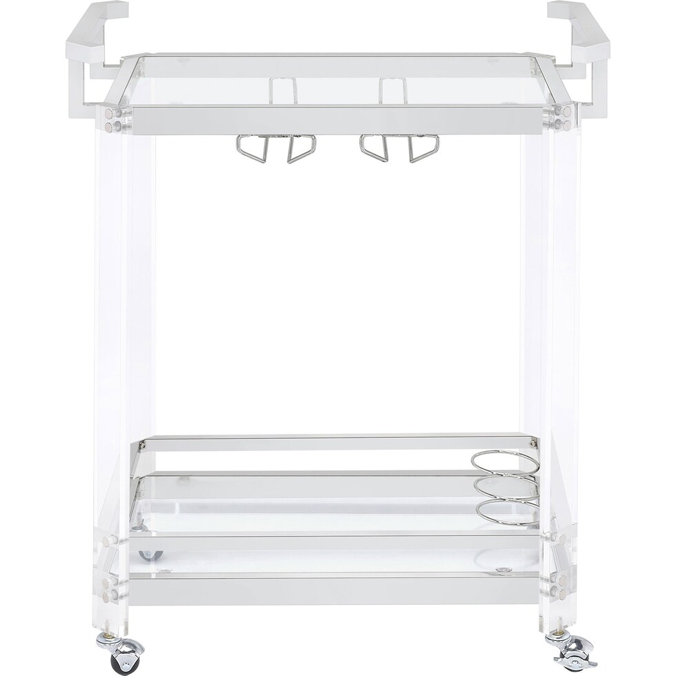 edward chrome clear bar cart   