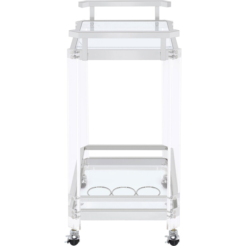 edward chrome clear bar cart   