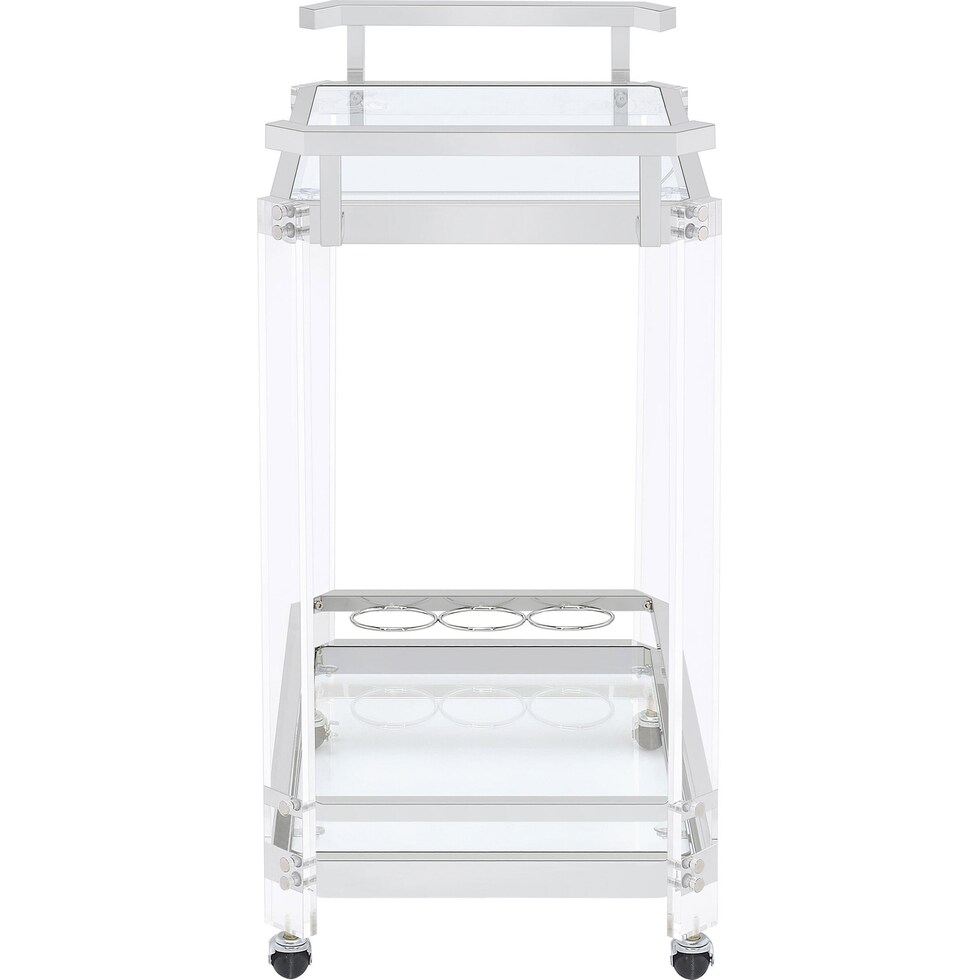 edward chrome clear bar cart   