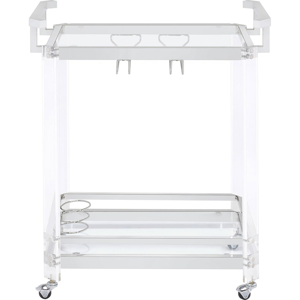 edward chrome clear bar cart   