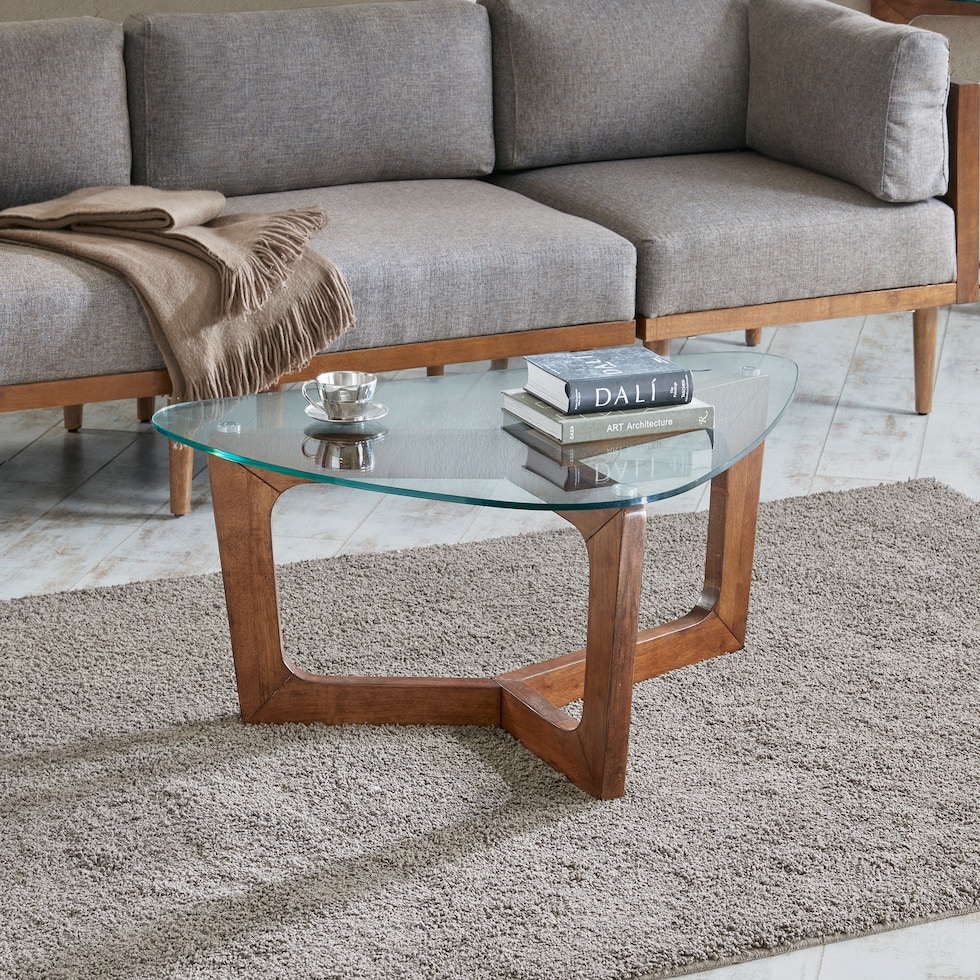 edwina light brown coffee table   