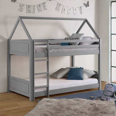 Effie Twin Over Twin Bunk Bed - Gray