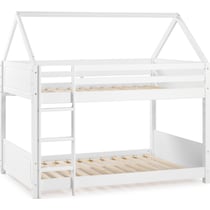 effie white twin over twin bunk bed   