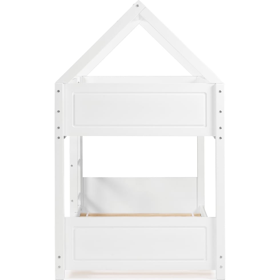 effie white twin over twin bunk bed   