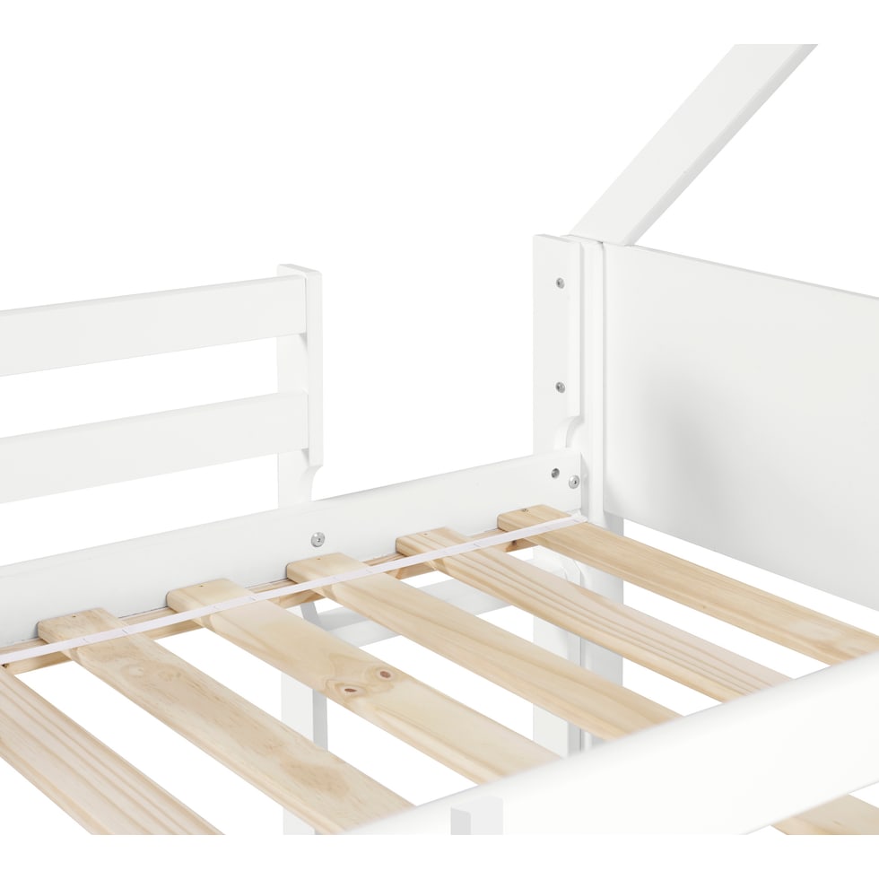 effie white twin over twin bunk bed   