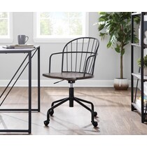 eileen black walnut desk chair   