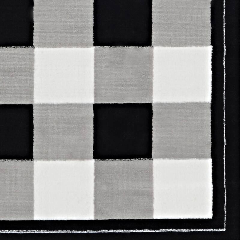 Elbert Buffalo Check 4 X 7 Area Rug Black/White Value City Furniture