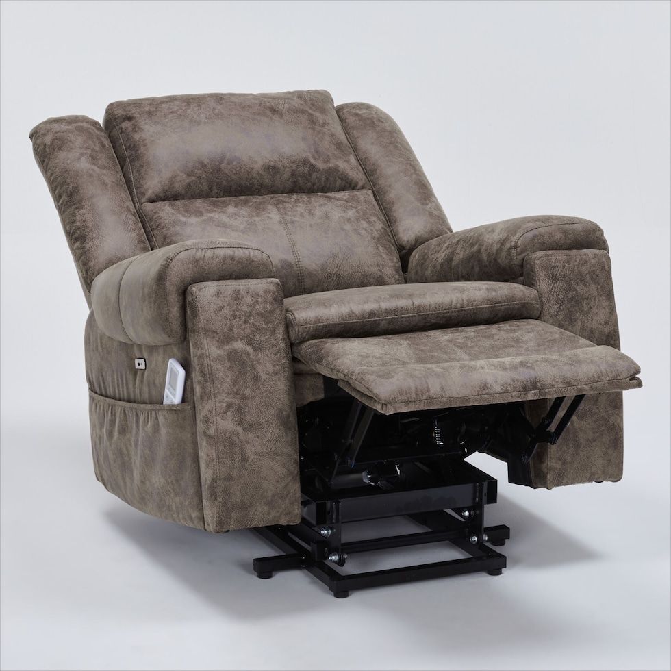 elden dark brown recliner   