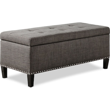 Eleanor Upholstered Storage Bench - Charcoal