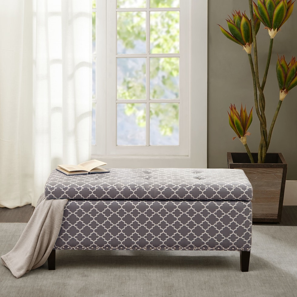 eleanor gray storage bench   