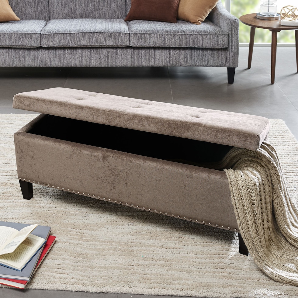 eleanor taupe bench   