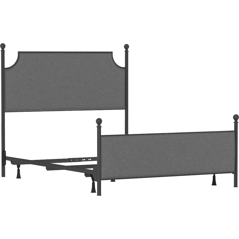 elena gray black king bed   