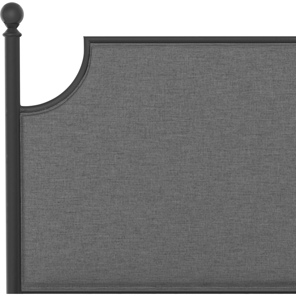elena gray black king bed   