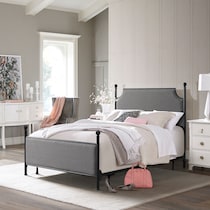 elena gray black queen bed   