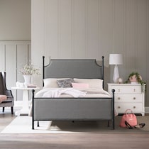 elena gray black queen bed   