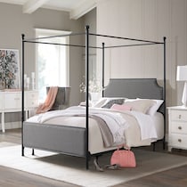 elena gray black queen bed   