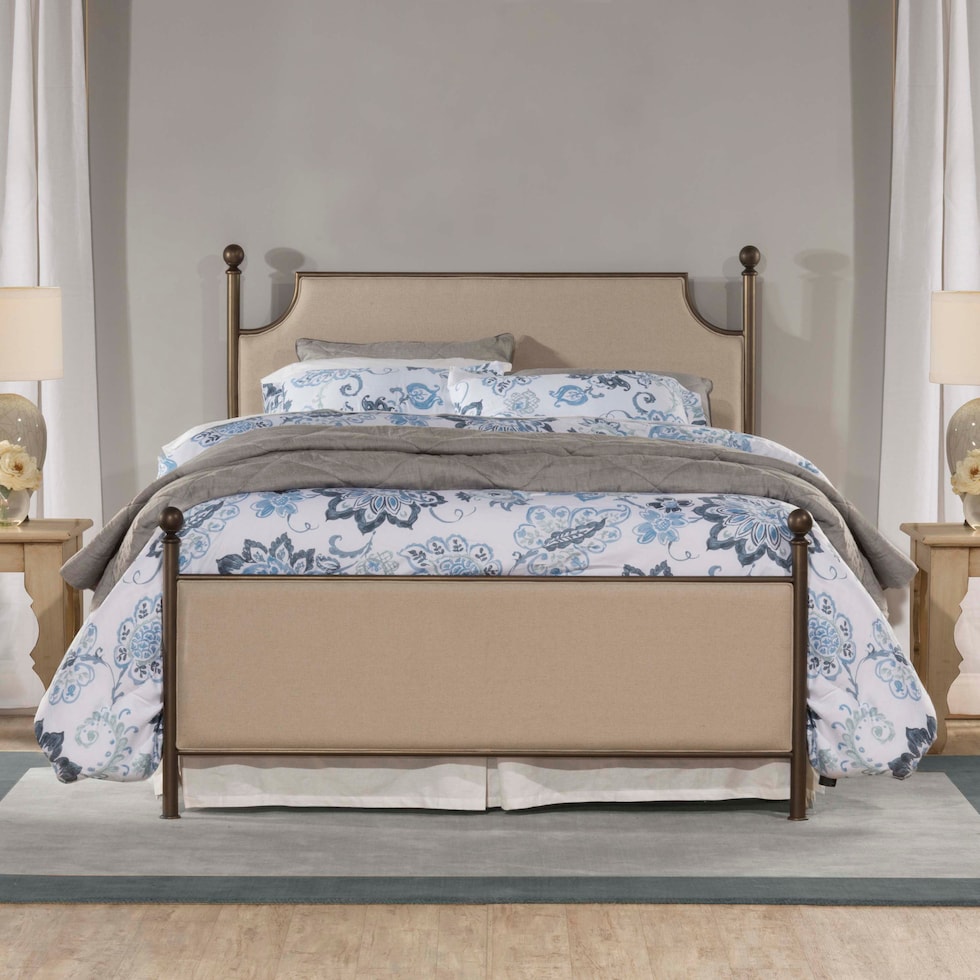 elena linen bronze queen bed   