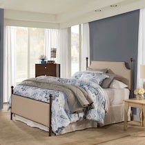 elena linen bronze queen bed   