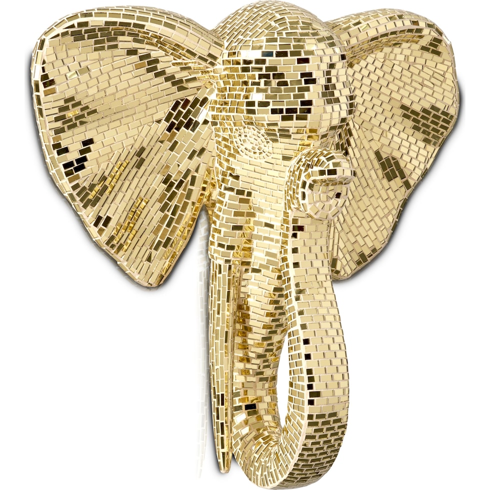 elephant head gold wall art   