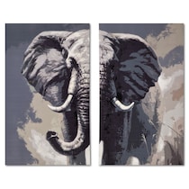 elephant gray and white wall art   