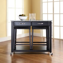 elias black kitchen cart set   