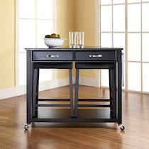 elias black kitchen cart set   