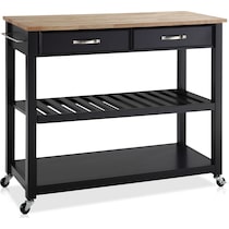 elias black kitchen cart   