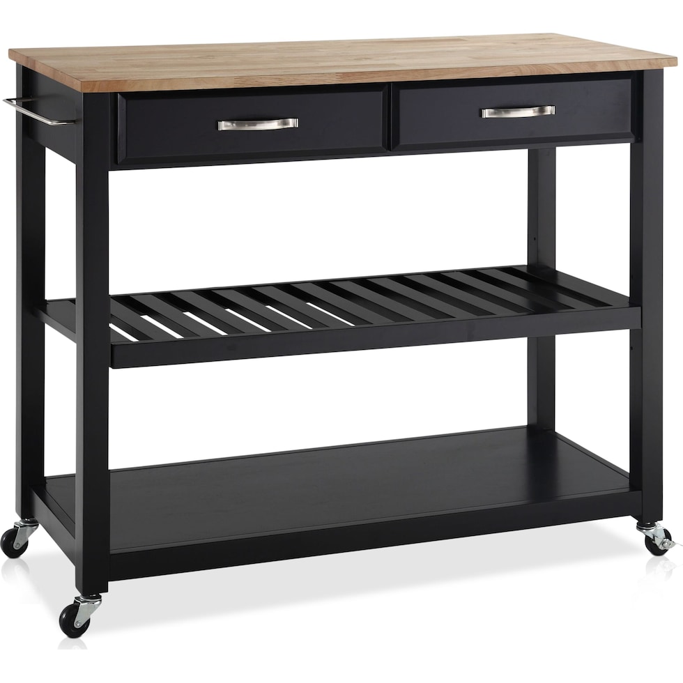elias black kitchen cart   