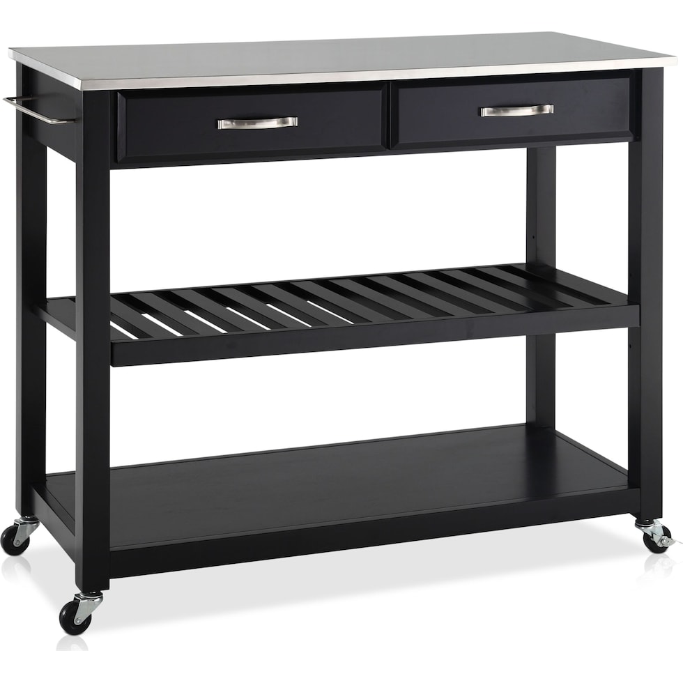 elias black kitchen cart   