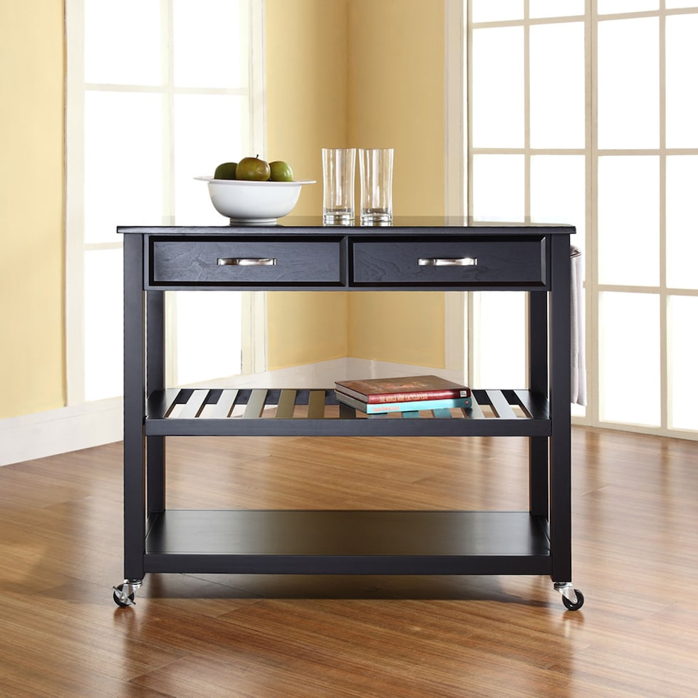 elias black kitchen cart   