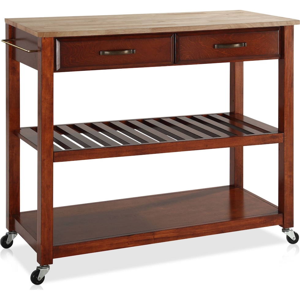 elias dark brown kitchen cart   