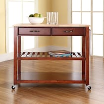 elias dark brown kitchen cart   
