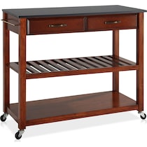 elias dark brown kitchen cart   