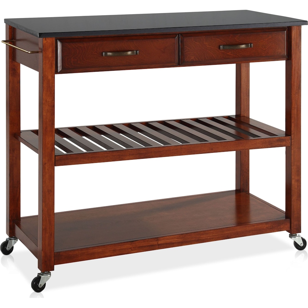 elias dark brown kitchen cart   