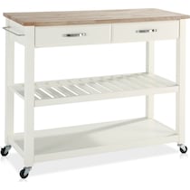 elias white kitchen cart   