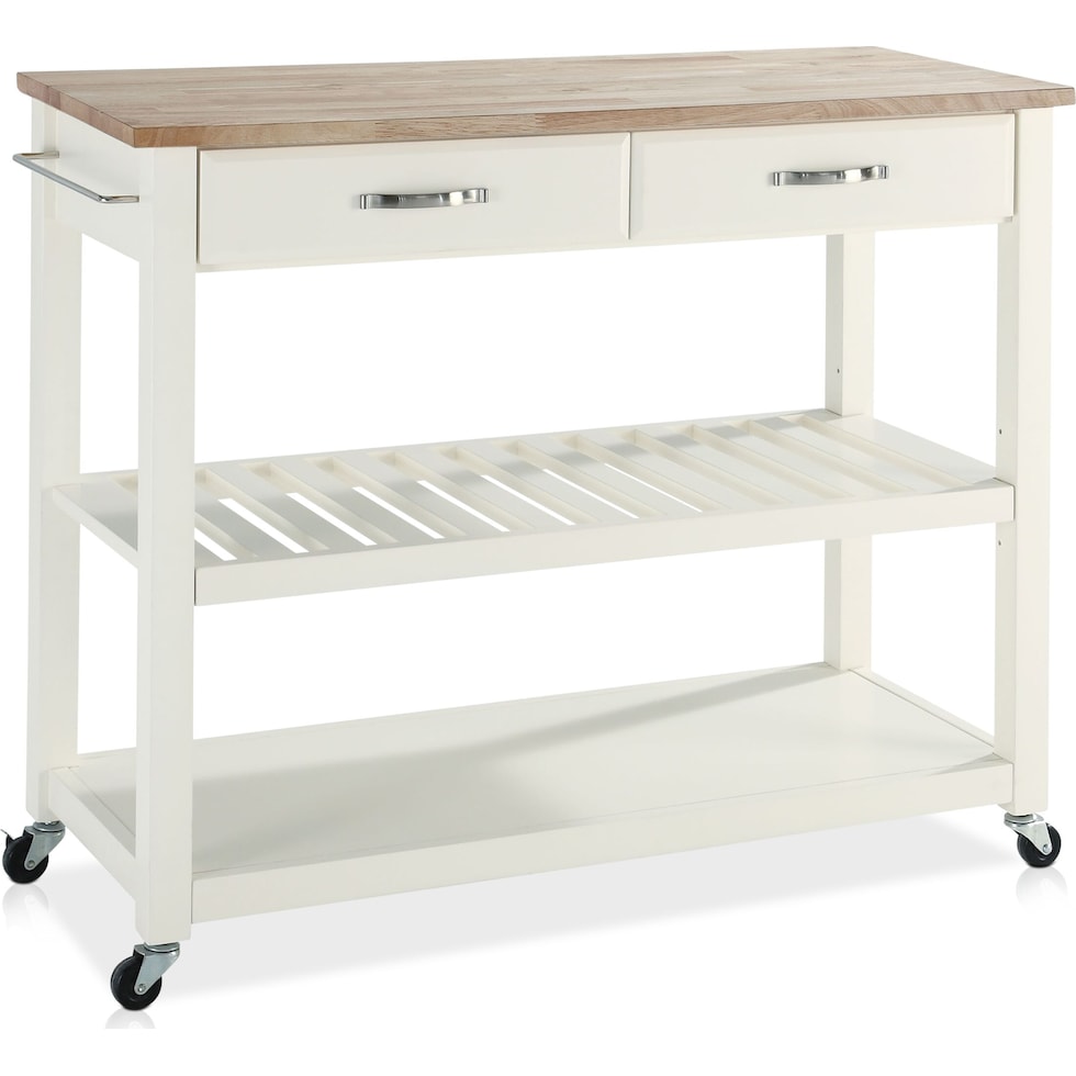 elias white kitchen cart   