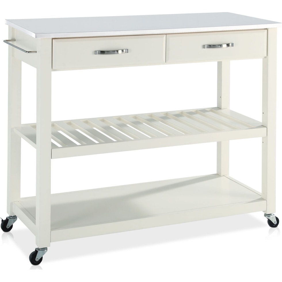 elias white kitchen cart   