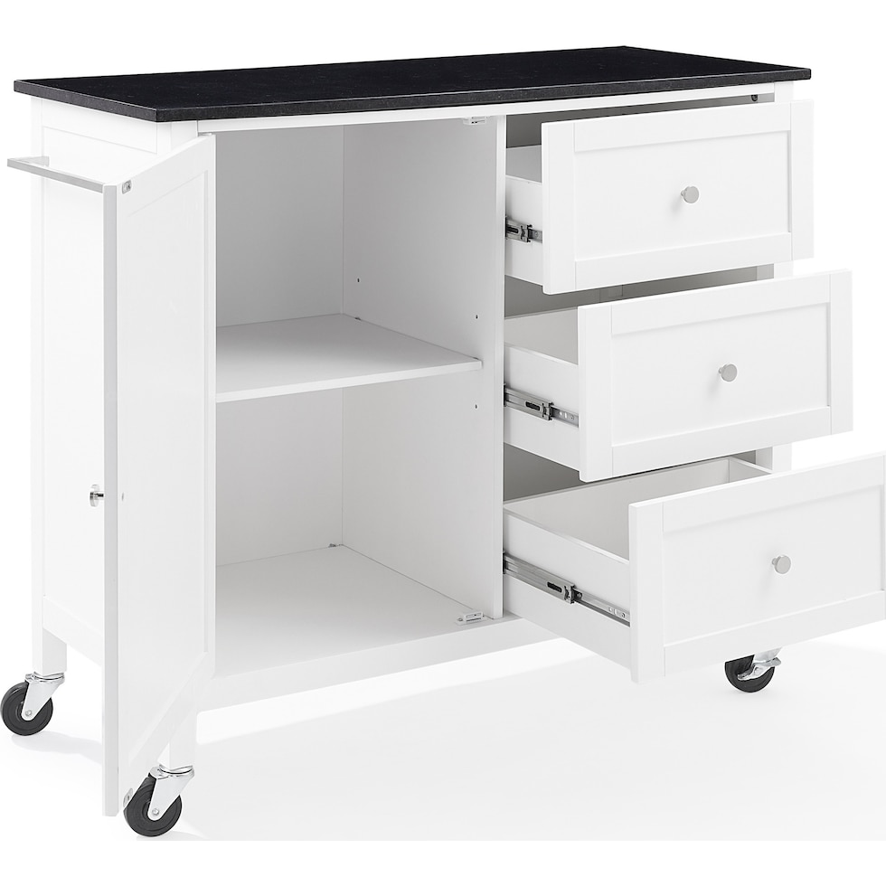 elio white black granite kitchen island   