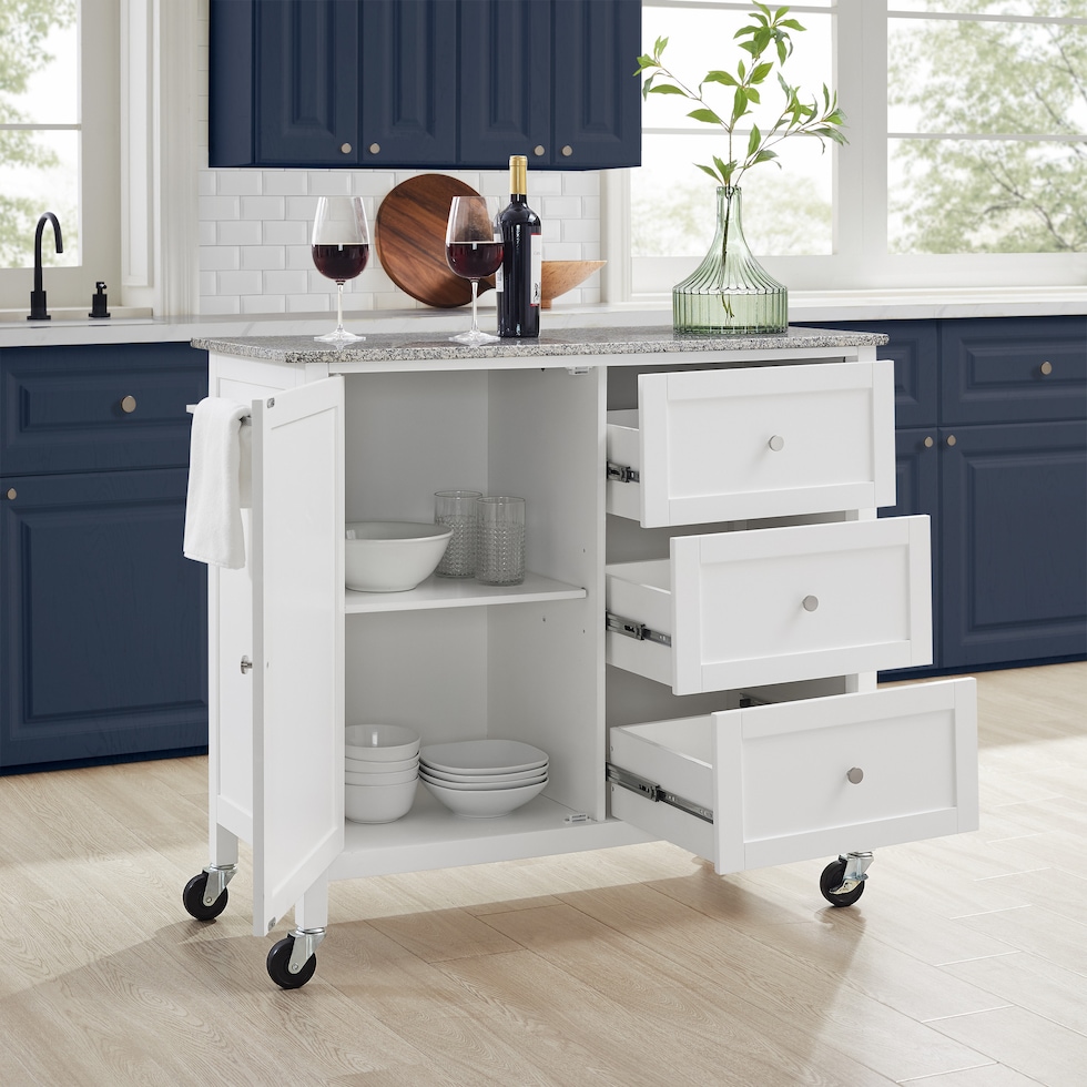 elio white gray granite kitchen island   
